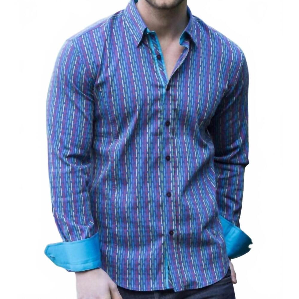 NEW EIGHT X jacquard pattern shirt in navy